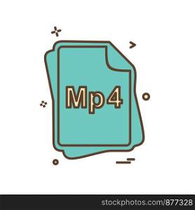 MP4 file type icon design vector