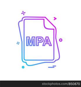 MPA file type icon design vector