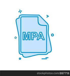 MPA file type icon design vector