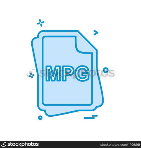 MPG file type icon design vector