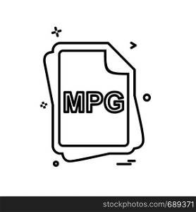 MPG file type icon design vector