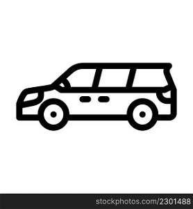 mpv minivan transport line icon vector. mpv minivan transport sign. isolated contour symbol black illustration. mpv minivan transport line icon vector illustration