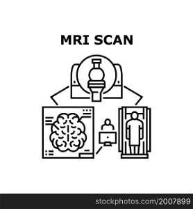 Mri scan medical scanner. ct radiology. tomography diagnostic. doctor and patient. brain technology mri scan vector concept black illustration. Mri scan icon vector illustration
