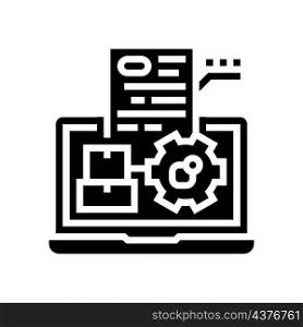 mrp process glyph icon vector. mrp process sign. isolated contour symbol black illustration. mrp process glyph icon vector illustration
