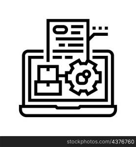 mrp process line icon vector. mrp process sign. isolated contour symbol black illustration. mrp process line icon vector illustration