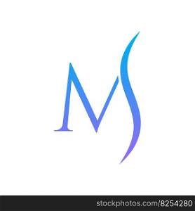 MS monogram logo vector design illustration isolated white background