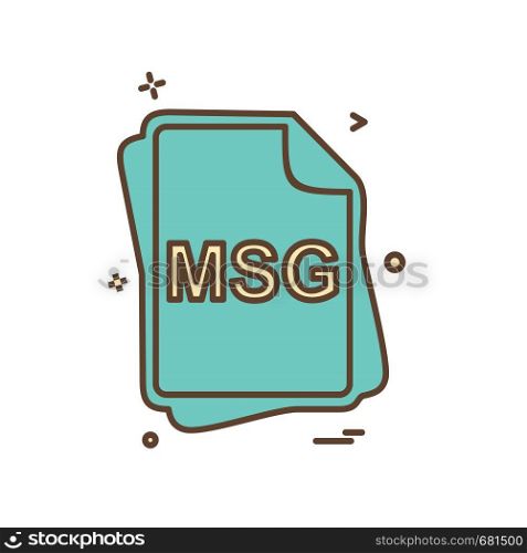 MSG file type icon design vector