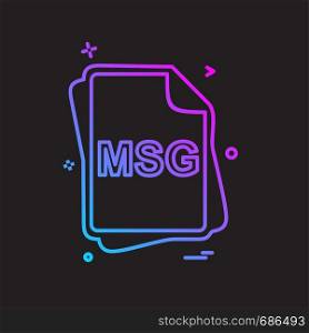MSG file type icon design vector