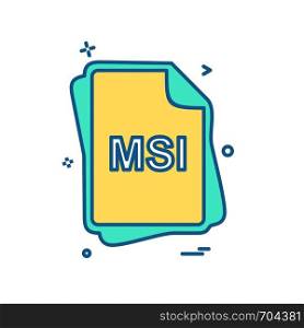 MSI file type icon design vector