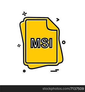 MSI file type icon design vector