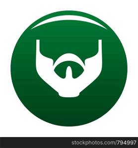 Much beard icon. Simple illustration of much beard icon, simple style.vector icon for any design green. Much beard icon vector green