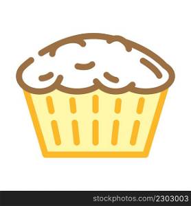 muffin bakery dessert color icon vector. muffin bakery dessert sign. isolated symbol illustration. muffin bakery dessert color icon vector illustration