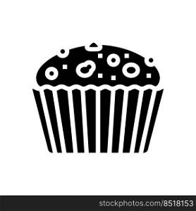 muffin cake food dessert glyph icon vector. muffin cake food dessert sign. isolated symbol illustration. muffin cake food dessert glyph icon vector illustration