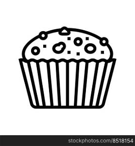 muffin cake food dessert line icon vector. muffin cake food dessert sign. isolated contour symbol black illustration. muffin cake food dessert line icon vector illustration
