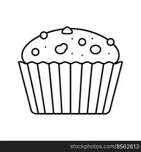 muffin cake food dessert line icon vector. muffin cake food dessert sign. isolated contour symbol black illustration. muffin cake food dessert line icon vector illustration