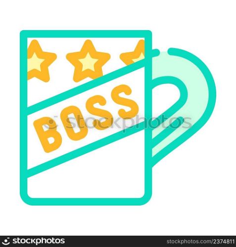 mug boss color icon vector. mug boss sign. isolated symbol illustration. mug boss color icon vector illustration