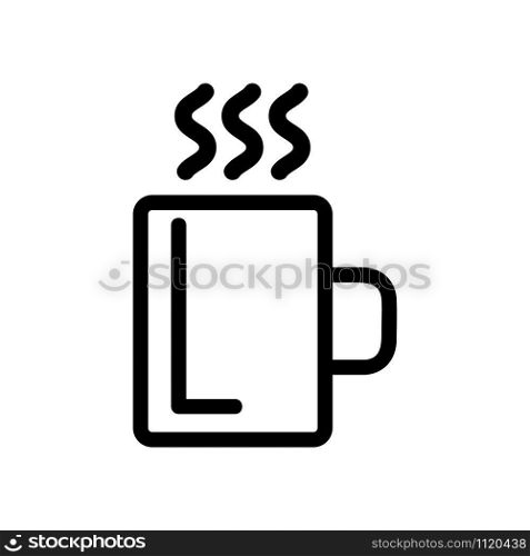 mug coffee icon vector. A thin line sign. Isolated contour symbol illustration. mug coffee icon vector. Isolated contour symbol illustration
