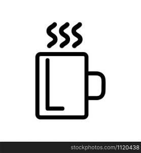 mug coffee icon vector. A thin line sign. Isolated contour symbol illustration. mug coffee icon vector. Isolated contour symbol illustration