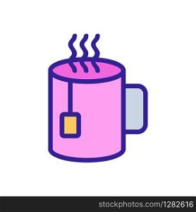Mug hot tea icon vector. Thin line sign. Isolated contour symbol illustration. Mug hot tea icon vector. Isolated contour symbol illustration