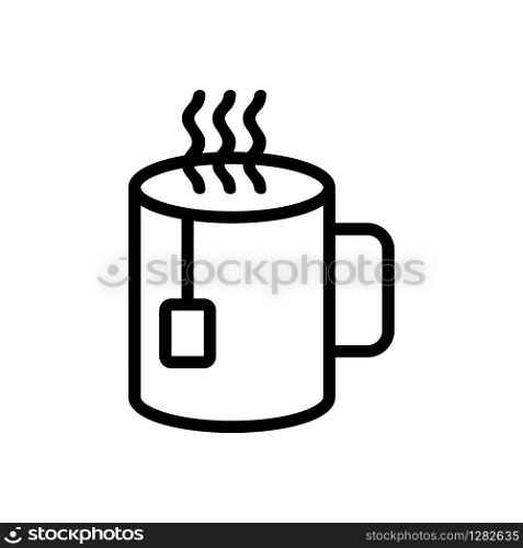 Mug hot tea icon vector. Thin line sign. Isolated contour symbol illustration. Mug hot tea icon vector. Isolated contour symbol illustration