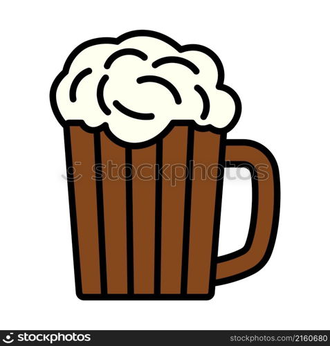 Mug Of Beer Icon. Editable Bold Outline With Color Fill Design. Vector Illustration.