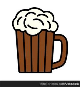 Mug Of Beer Icon. Editable Bold Outline With Color Fill Design. Vector Illustration.