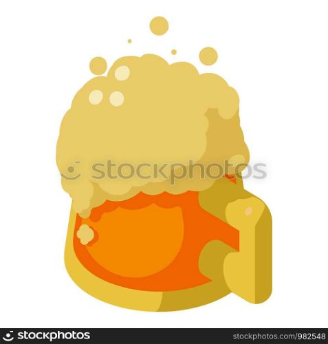 Mug of beer icon. Isometric of mug of beer vector icon for web design isolated on white background. Mug of beer icon, isometric style