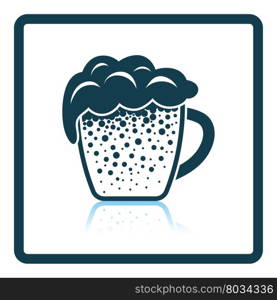 Mug of beer icon. Shadow reflection design. Vector illustration.