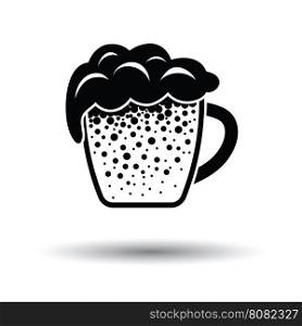 Mug of beer icon. White background with shadow design. Vector illustration.