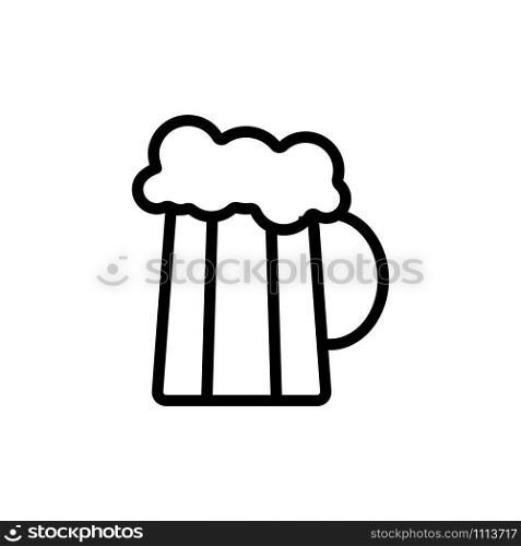 mug of beer with foam vector icon. Thin line sign. Isolated contour symbol illustration. mug of beer with foam vector icon. Isolated contour symbol illustration