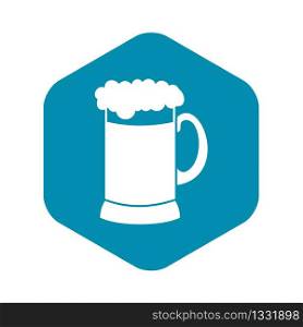 Mug of dark beer icon in simple style isolated vector illustration. Mug of dark beer icon, simple style