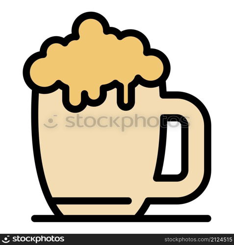 Mug of light beer icon. Outline mug of light beer vector icon color flat isolated. Mug of light beer icon color outline vector