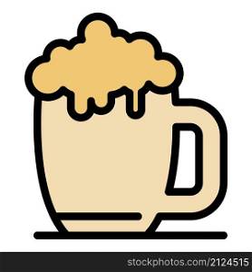Mug of light beer icon. Outline mug of light beer vector icon color flat isolated. Mug of light beer icon color outline vector