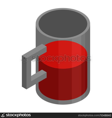 Mug of wine icon. Isometric of mug of wine vector icon for web design isolated on white background. Mug of wine icon, isometric style