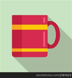 Mug reflection icon flat vector. Coffee mug. Hot cup. Mug reflection icon flat vector. Coffee mug