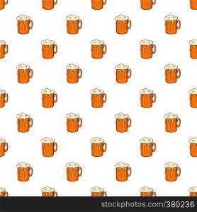 Mug with beer pattern. Cartoon illustration of mug with beer vector pattern for web. Mug with beer pattern, cartoon style