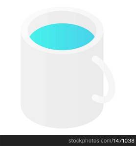 Mug with blue liquid icon. Isometric of mug with blue liquid vector icon for web design isolated on white background. Mug with blue liquid icon, isometric style