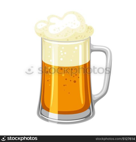 Mug with light beer and froth. Illustration for Oktoberfest. Mug with light beer and froth. Illustration for Oktoberfest.