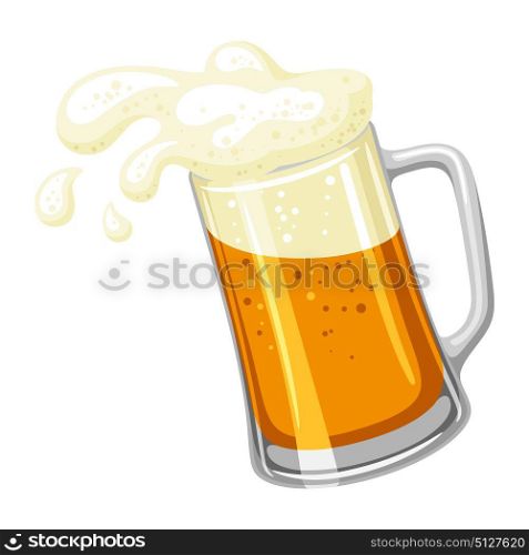 Mug with light beer and froth. Illustration for Oktoberfest. Mug with light beer and froth. Illustration for Oktoberfest.