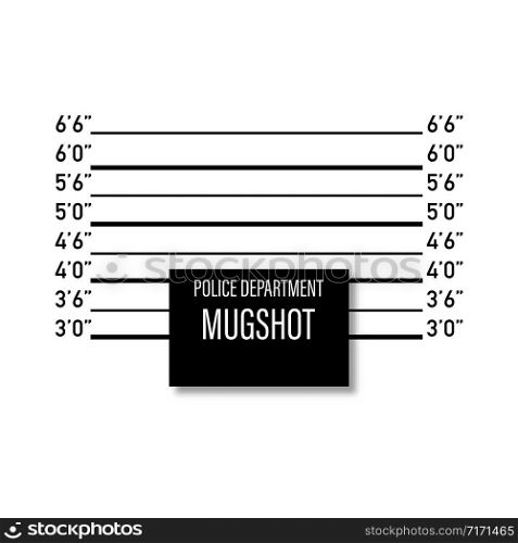 mugshot in police mockup isolated white background vector