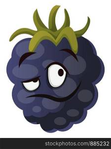 Mulberry monster face illustration vector on white background