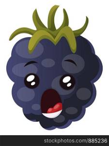 Mulberry monster with mouth wide open illustration vector on white background
