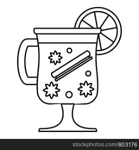 Mulled wine drink icon. Outline mulled wine drink vector icon for web design isolated on white background. Mulled wine drink icon, outline style