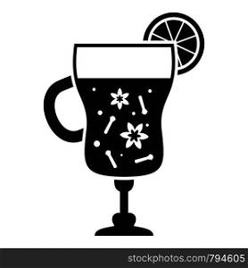 Mulled wine glass icon. Simple illustration of mulled wine glass vector icon for web design isolated on white background. Mulled wine glass icon, simple style