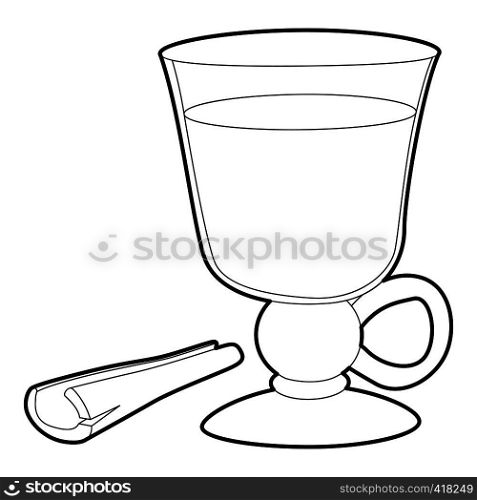 Mulled wine icon. Outline illustration of mulled wine vector icon for web. Mulled wine icon , outline style