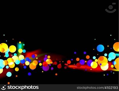 multi colored abstract background with bright bubbles and copy space