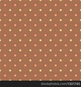 Multi colors dot seamless pattern. Brown color harmony tone of vintage or retro vector illustration. Contemporary simply graphic design for any purpose such as Bakery shop, wallpaper or fabric.