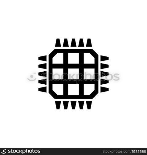 Multi Core Processor, Microchip CPU. Flat Vector Icon illustration. Simple black symbol on white background. Multi Core Processor, Microchip CPU sign design template for web and mobile UI element. Multi Core Processor, Microchip CPU Flat Vector Icon