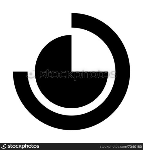 multi-level doughnut chart, icon on isolated background