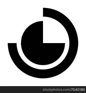 multi-level doughnut chart, icon on isolated background